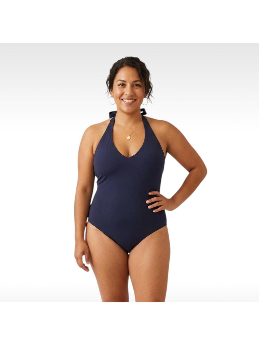 Piombo NWT Navy Halter One-Piece Swimsuit Size Large